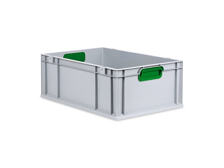 PROREGAL Spar Set 4x Eurobox Nextgen Color HxBxT 22 x 40 x 60 cm 44 Liter Griffe Grün Geschlossen Verstärkter Boden Eurobehälter Transportbox