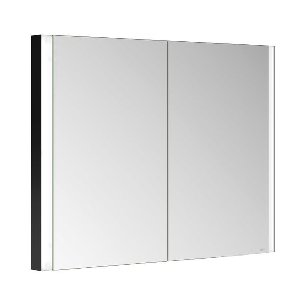 KEUCO Royal Mia Unterputz-LED-Spiegelschrank 100cm, 2 Türen, Seiten schwarz