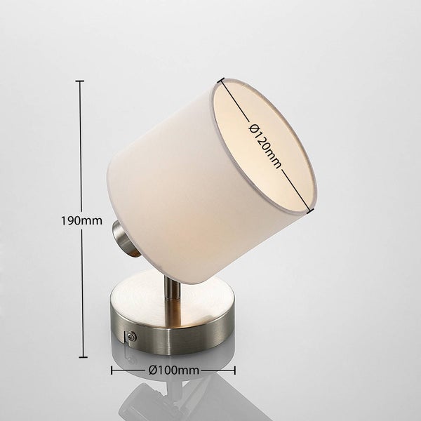 Lindby Wandleuchte, Wandlampe Innen Stannis (Modern) in Weiß aus Metall (1 flammig E14) - Textil Wandleuchten Wandstrahler Wandbeleuchtung Schlafzimmer / Wohnzimmer Wohnzimmerleuchte