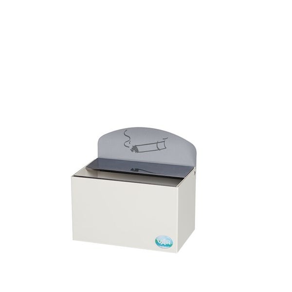 VAR Wandascher aus Metall mit Zigarettensymbol und VAR Logo.