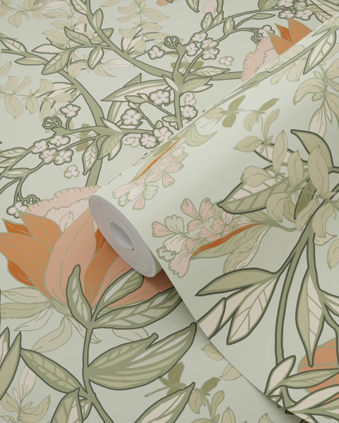 Tapetenrolle mit Blumenmuster