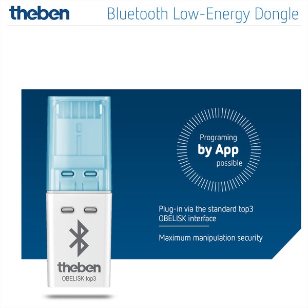 Theben 9070130 Bluetooth OBELISK top3 - Bluetooth Low-Energy Dongle für digitale Zeitschaltuhren top3