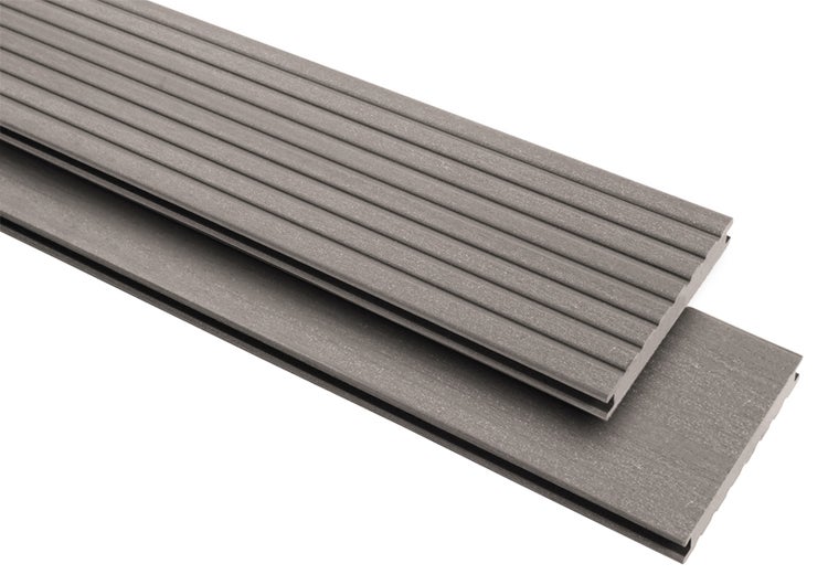 GartenLand WPC Terrassendiele Vintage Massiv 20 x 145 x 5000 mm Silbergrau Genutet und Geriffelt Vollprofil