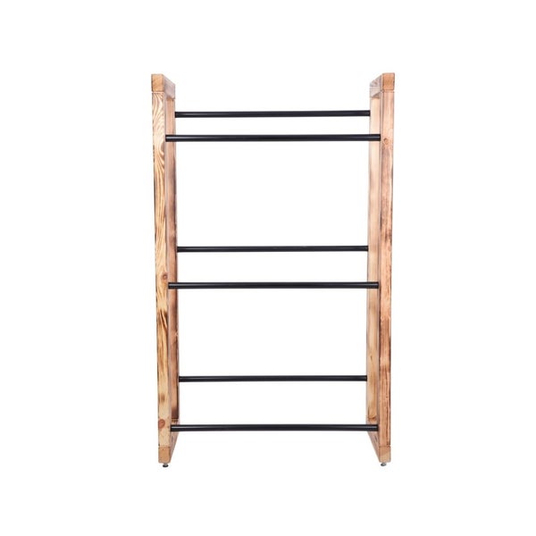 PROREGAL Getränkekistenregal HARZ HxBxT 137x82x35cm 6 Kisten auf 3 Ebenen Massives Kiefernholz Gebrannt