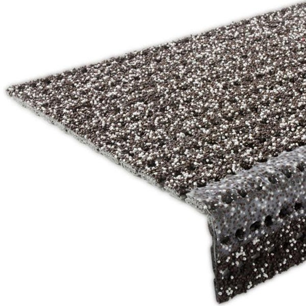 FLOORDIREKT Sicherheits-Stufenmatte - für Außenbereiche - Witterungsbeständig & Selbstklebend - Dunkelbraun - 25 x 73 cm
