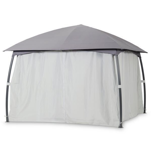 Pavillon Milena 330 x 330 x 270 cm, mit Seitenteilen, lichtgrau