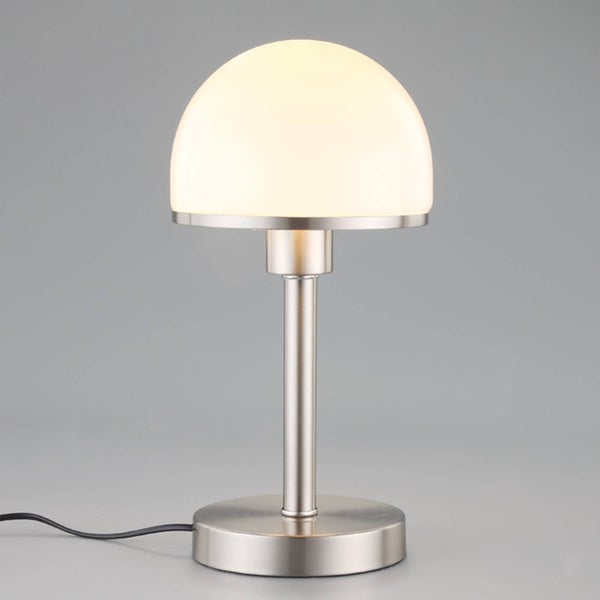 Tischleuchte mit halbrunder Glasabdeckung