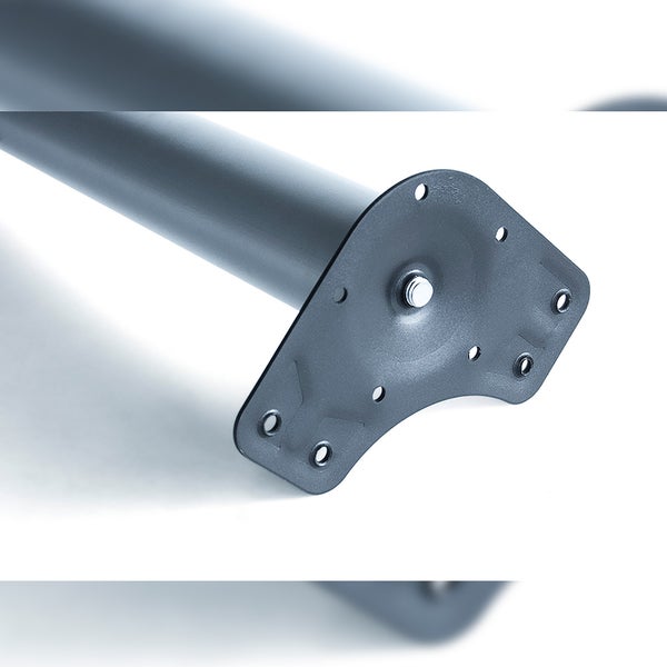 Rundes Tischbein aus Metall mit Montageplatte zur Befestigung unter Tischplatten