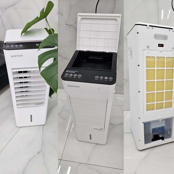 Mobiler Luftkühler Zenet ZET-480 mit Heizfunktion, Luftbefeuchter & Luftreiniger – tragbares Klimagerät für Räume, 4-in-1, energieeffizient