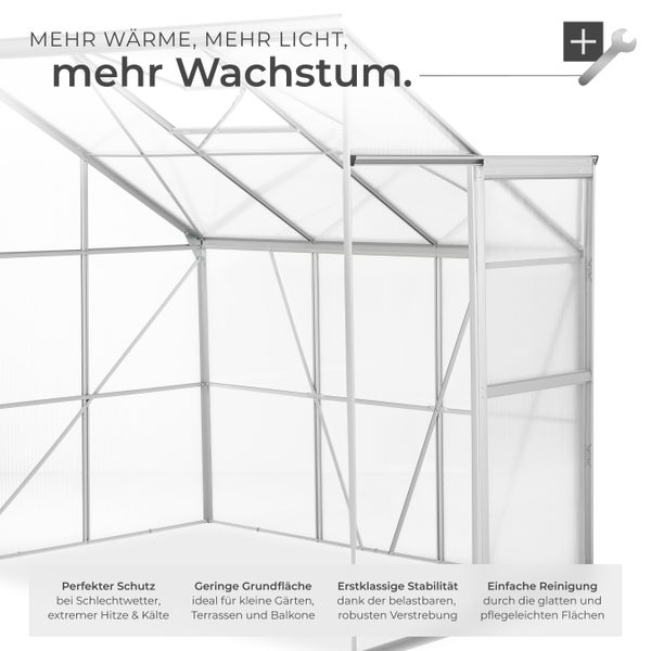 Gewächshausstruktur für mehr Wärme, Licht und Pflanzenwachstum