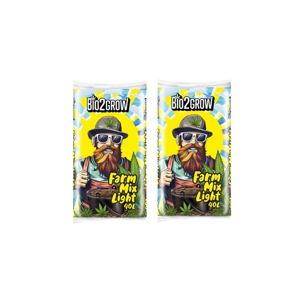 Zwei Säcke Bio2Grow Farm Mix Light Substrat, 40 Liter, Pflanzenerde für den Garten.