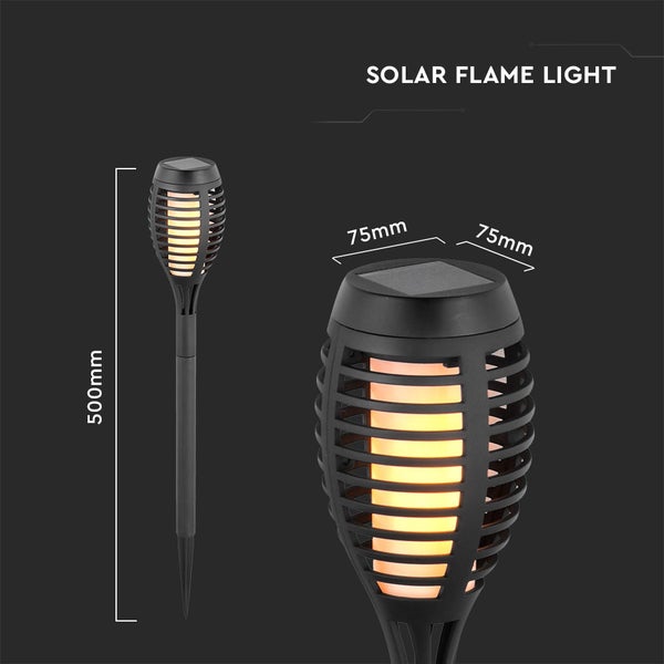 V-TAC VT-724 - Solar Stick Lights - Flamme Lichter - Schwarz - IP44 - 1W - 2200K