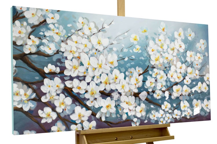 Handgemaltes Gemälde Acrylfarbe 140x70cm Blau