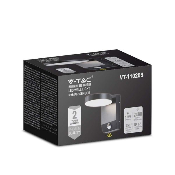 Verpackung einer V-Tac LED Wandleuchte mit Bewegungssensor