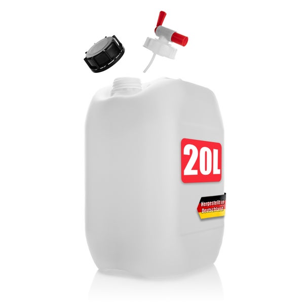 20 Liter Kunststoffkanister mit Auslaufhahn und Deckel