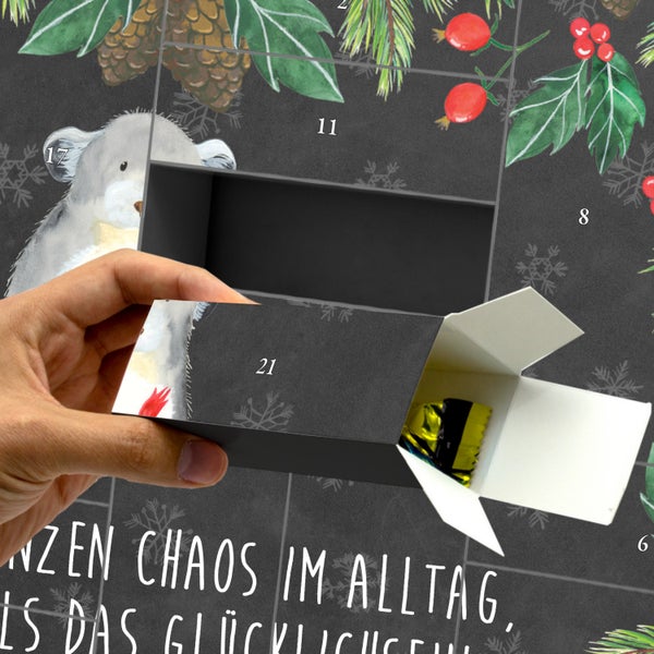 Mr. & Mrs. Panda Befüllbarer Adventskalender Chinchilla Blume - Schwarz