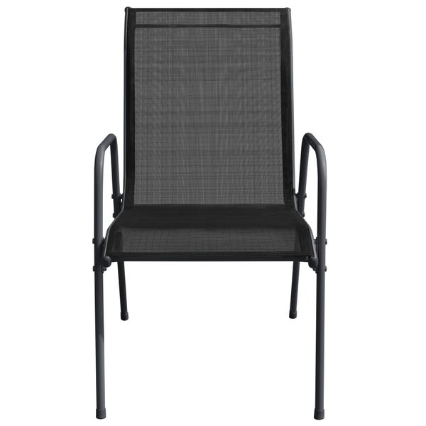 Gartenstühle 2 Stk. Stahl und Textilene Schwarz