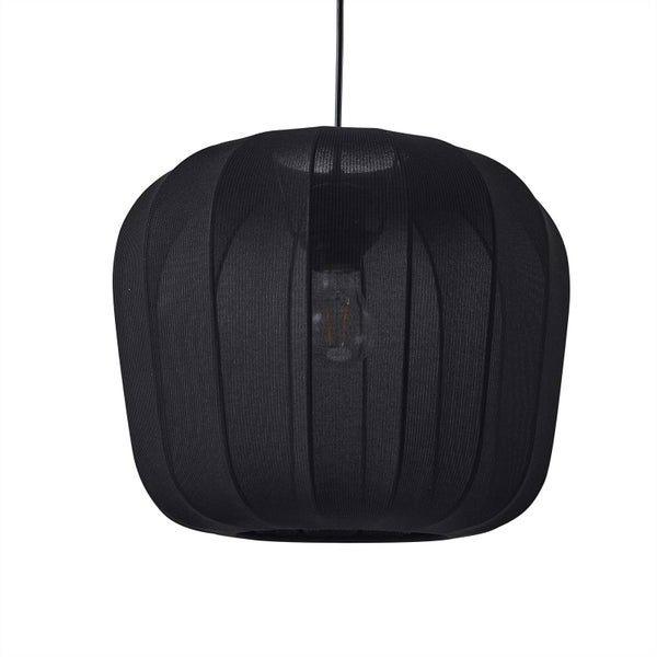 Lindby Pendelleuchte Helin (Modern) in Schwarz aus Textil (1 flammig, E27) - Hängeleuchte Esstischlampe Hängelampe Wohnzimmerleuchte