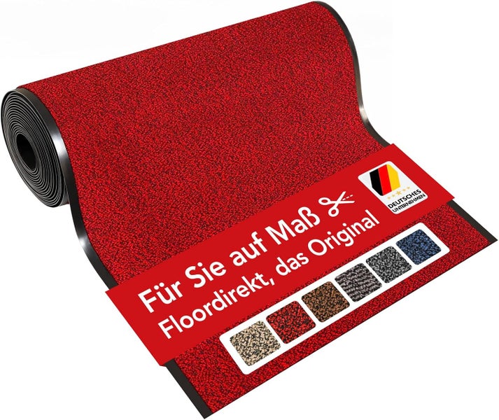 FLOORDIREKT Schmutzfangmatte SKY nach Maß - Breite 120 cm - Rot