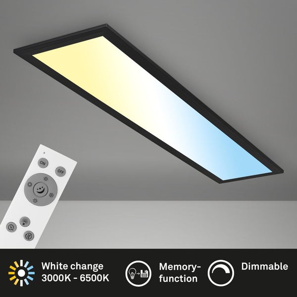 BRILONER - Deckenlampe LED Dimmbar mit Farbtemperatursteuerung und Fernbedienung für Wohnzimmer, Schlafzimmer, Küche und Kinderzimmer, Schwarz, 78 cm