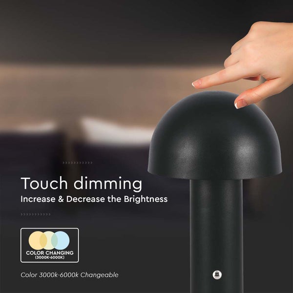 Abbildung einer Lampe mit Touch-Dimmfunktion zur Helligkeitsregelung.