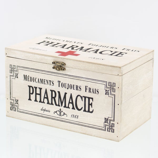 FRANK FLECHTWAREN | Dekobox Pharmacie, HOLZ, 23 x 13 x 13 cm
