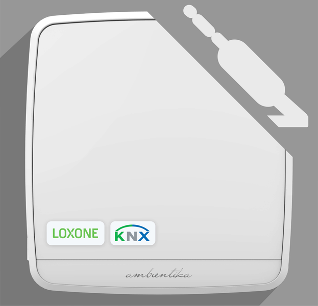 Ambientika Home Automation Steuerung mit Loxone Logo und KNX Logo