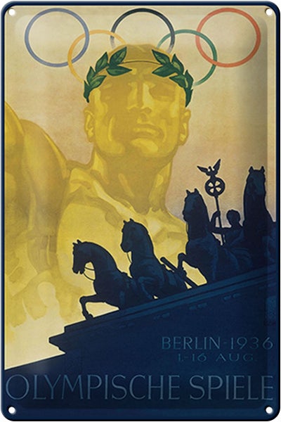 Blechschild Spruch 20x30cm Olympische Spiele Berlin 1936