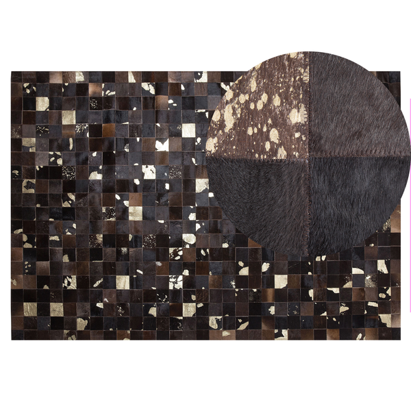 Teppich BANDIRMA Braun 140 x 200 cm Echtleder