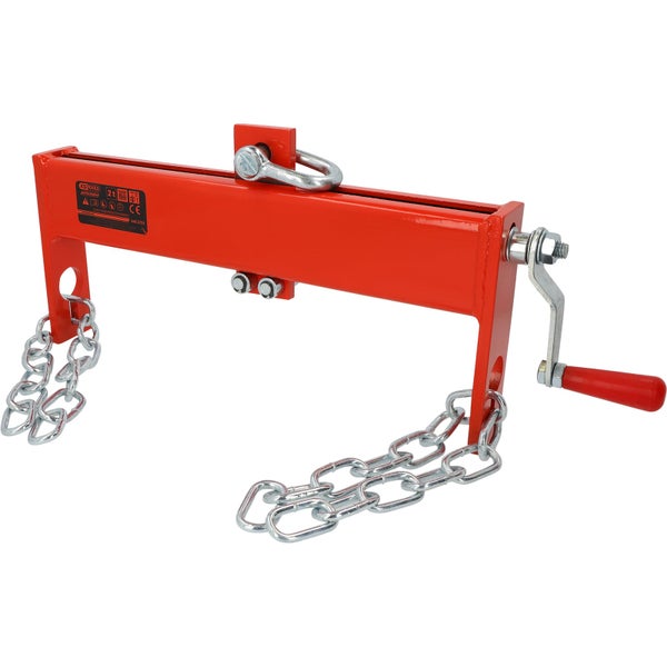 Motorbrücke mit Kettenzug und Handkurbel