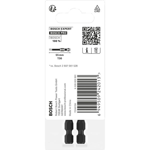 Bosch PRO Torx Impact Bit T30 55 mm 2-tlg. - 2608522532