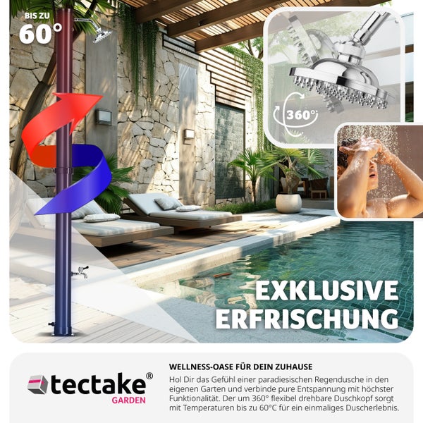 Solardusche tectake Tinto inklusive Wasserhahn 20 Liter schwarz