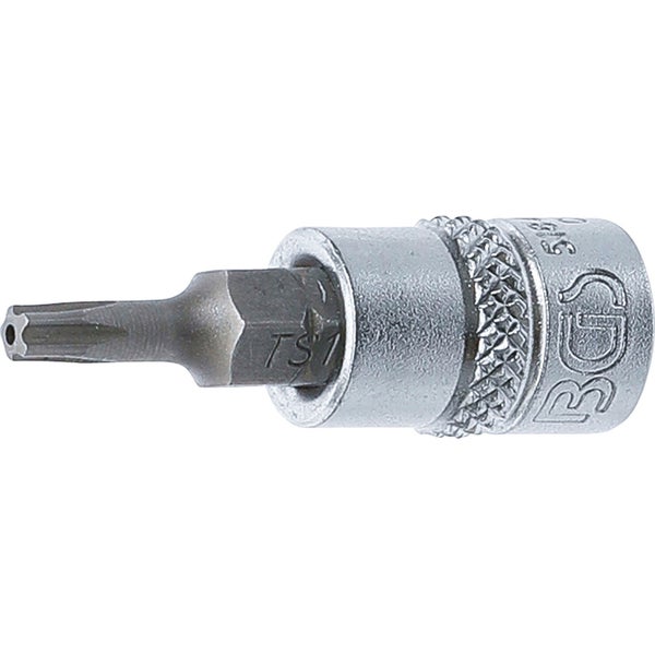 BGS Bit-Einsatz Antrieb Innenvierkant 6,3 mm (1/4) TS-Profil (für Torx Plus) mit Bohrung TS15 - 5184-TS15