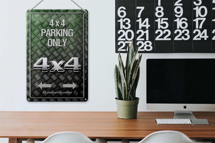 Blechschild Spruch 20x30cm 4x4 Parking only all others