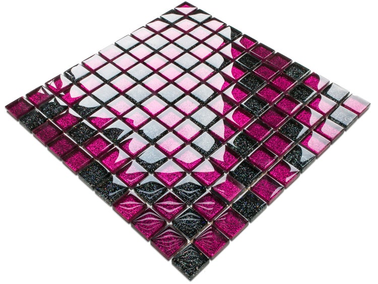 Glasmosaik auf Netz für Bad und Küche 30cm x 30cm  - Purple Sunset