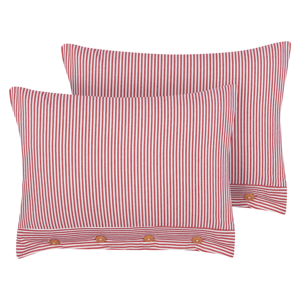 Dekokissen 2er Set AALITA Baumwolle 40 x 60 cm Rot Streifenmuster