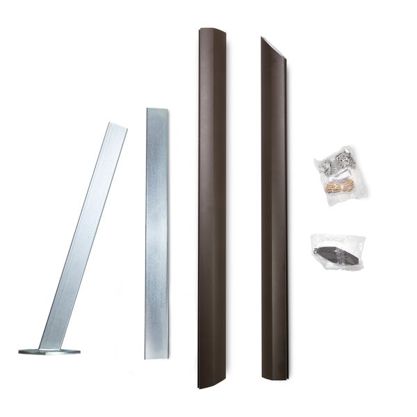 Sonnensegelmast Alu Simple Corten 290 cm Mit Standfuß 75° – rostoptik, 2 Laufschienen, aluminium leicht – Maanta®
