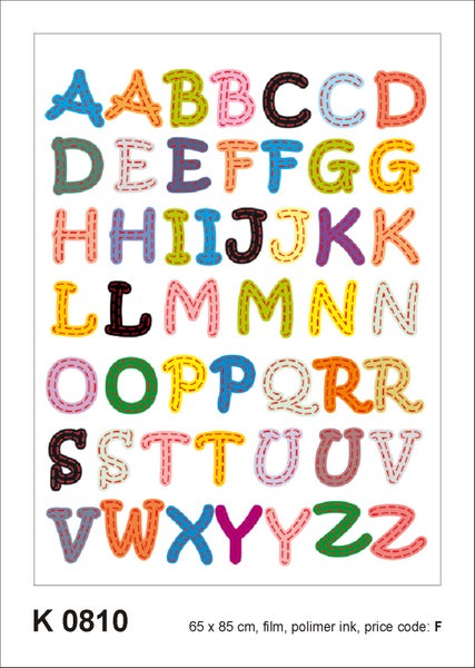 Alphabet Aufkleber, 65 x 85 cm, Film, Polymer Tinte