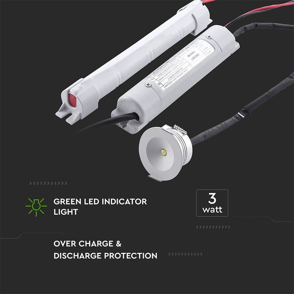 Notlichtstrahler - IP20 - Weiß - 3 Watt - 140 Lumen - 5500K