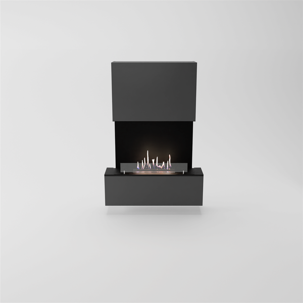 GLOW FIRE Ethanol Kamin 'Levanger' | Ethanolofen in Grau mit 3 Std. Brenndauer und 2 KW Heizleistung | BxHxT: 104x150x25,8 cm