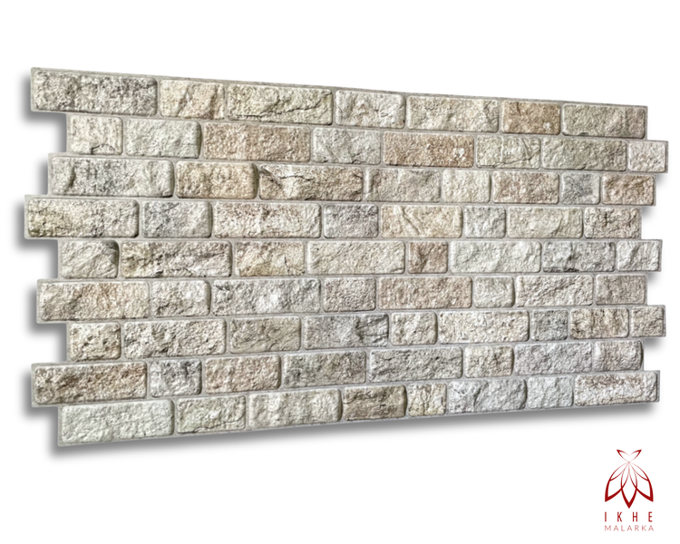 0,43m² 3D PVC Kunststoff Verkleidung Paneele Steinoptik Wandpaneele Wandverkleidung Decke Deckenpaneele Fliesen Imitat (Brick Stone Beige)