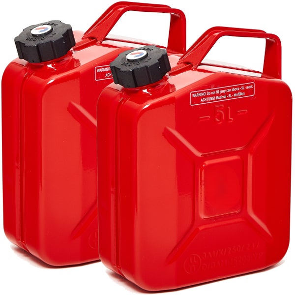 Roter 5 Liter Kraftstoffkanister aus Metall mit Tragegriff