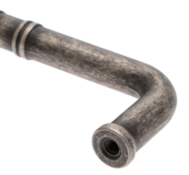 Möbelgriff aus Metall in antiker Optik mit Gewindebohrung