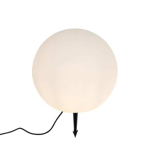 Kugelleuchte für den Außenbereich mit Erdspieß und Stromkabel, leuchtend