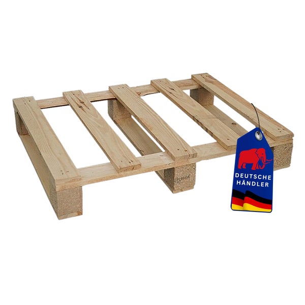 Holzpalette für Transport und Lagerung mit Siegel für deutsche Händler.