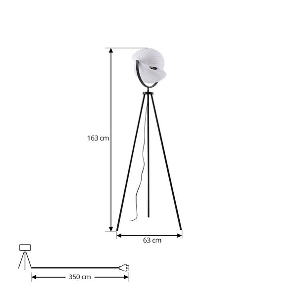 Lucande Stehlampe Helva (Skandinavisch) in Weiß (1 flammig, E27) - Design Stehleuchte Floor Lamp Standleuchte Wohnzimmerlampe Wohnzimmerleuchte