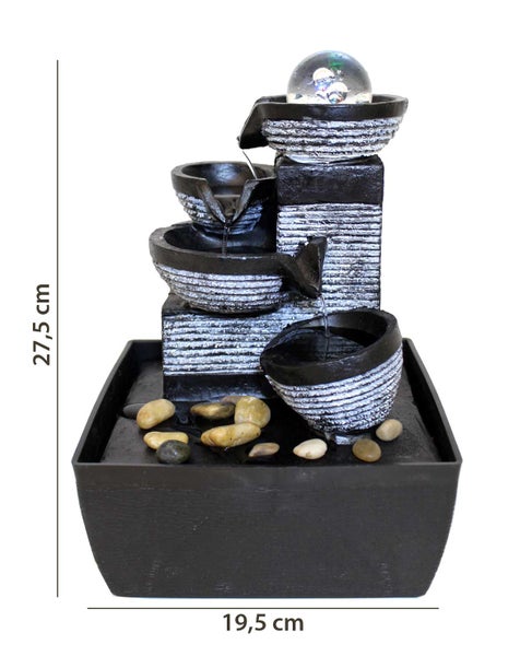 Zimmerbrunnen Tischbrunnen Dekobrunnen FoPot Farbwechsel Led 10466