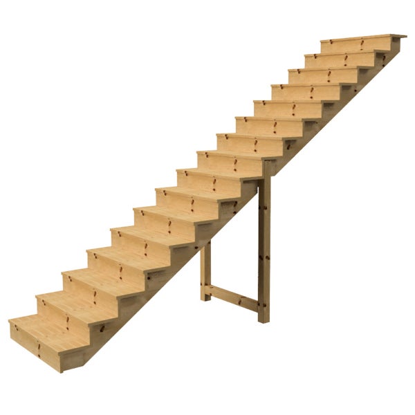 Holztreppe mit 16 Stufen