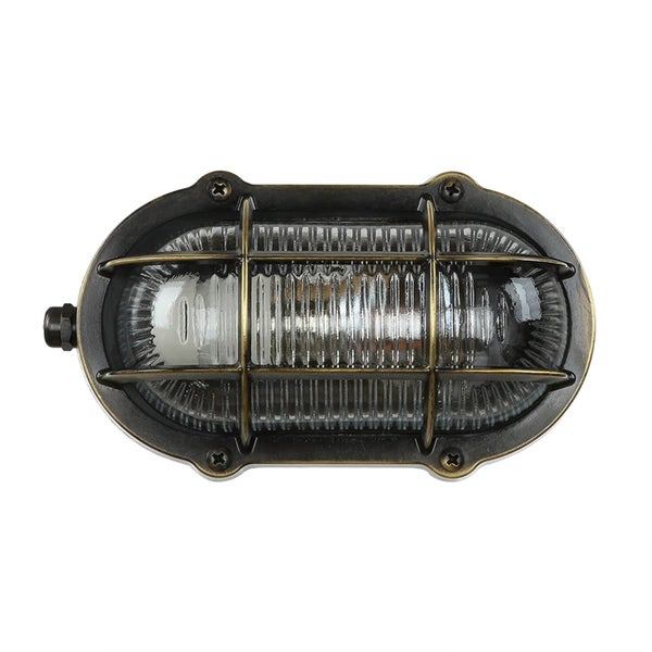 Ovale Wandleuchte mit Schutzgitter