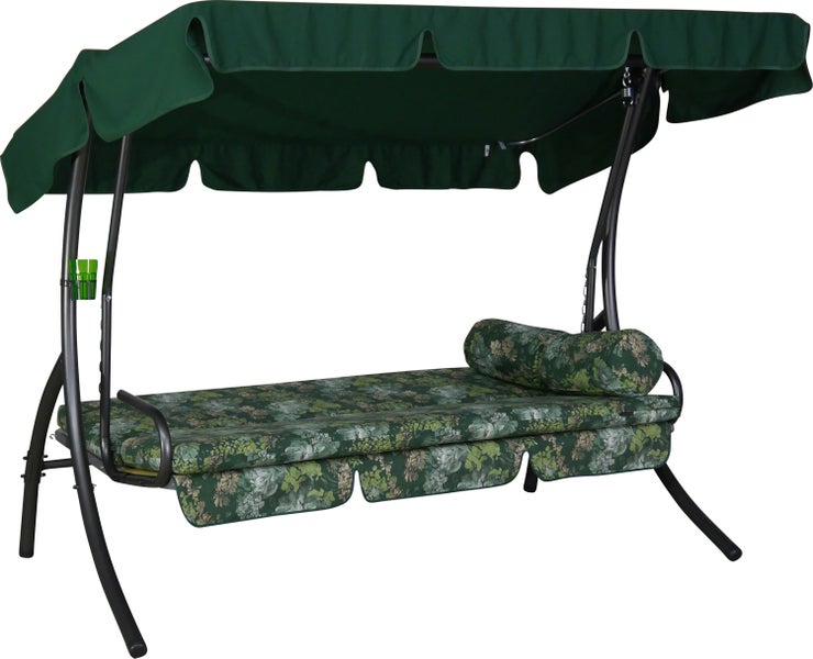 Gartenschaukel mit Sonnendach, Liegefläche und Kissen